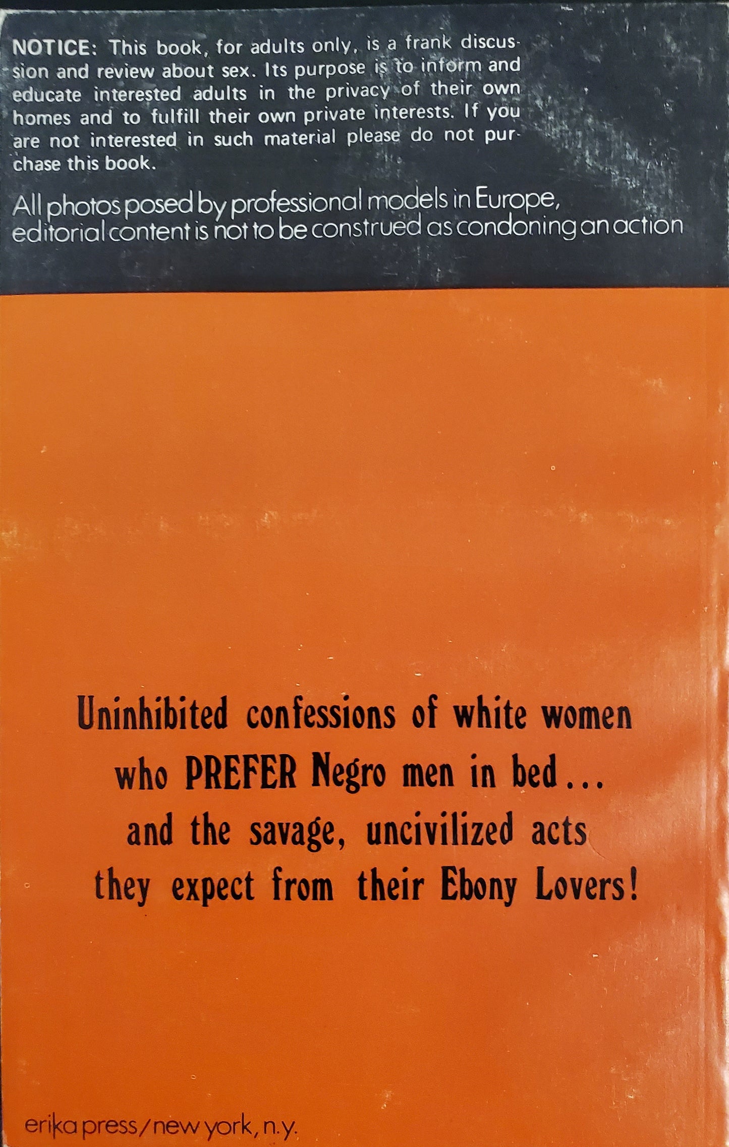 BLACK MAN WHITE WOMAN: A SCALDING LOOK AT INTER-RACIAL SEX! Book