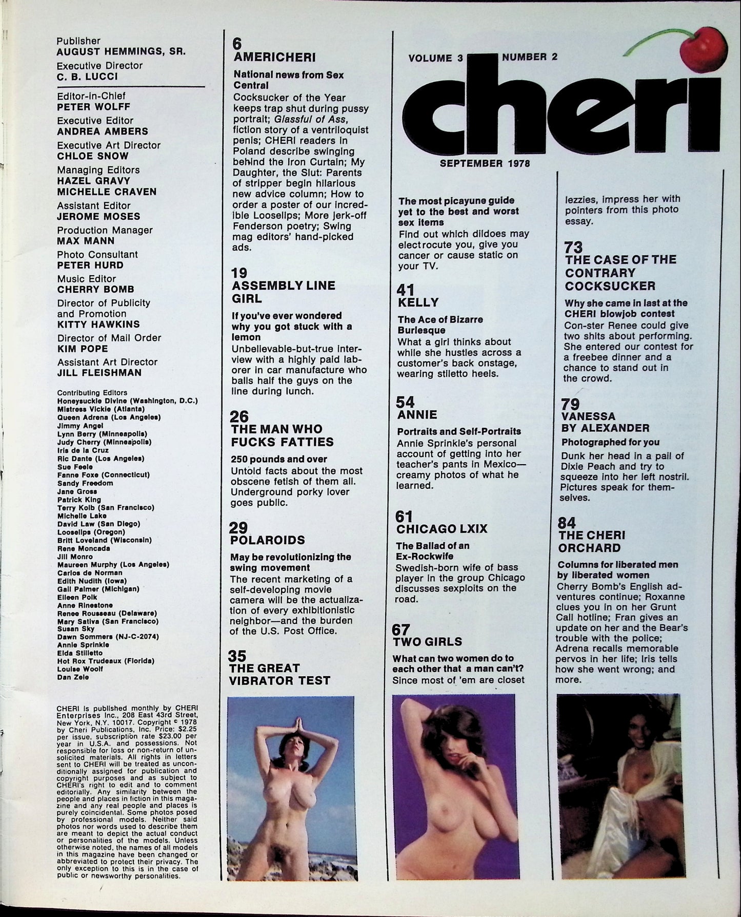 CHERI September 1978 magazine