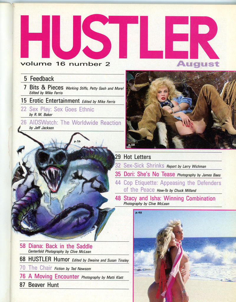HUSTLER August 1989 magazine
