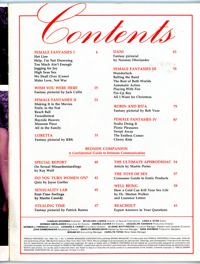 FEMALE FANTASIES Fall 1980 magazine