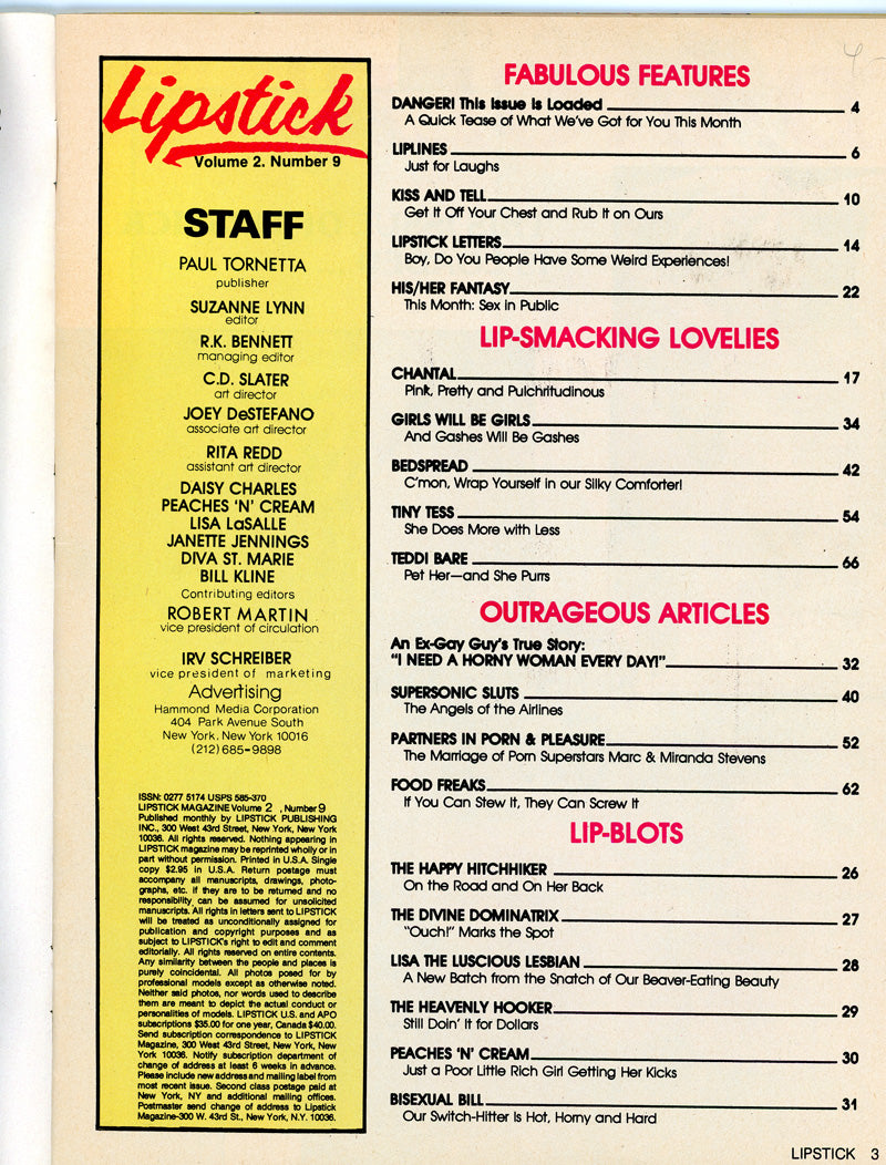 LIPSTICK September 1982 magazine