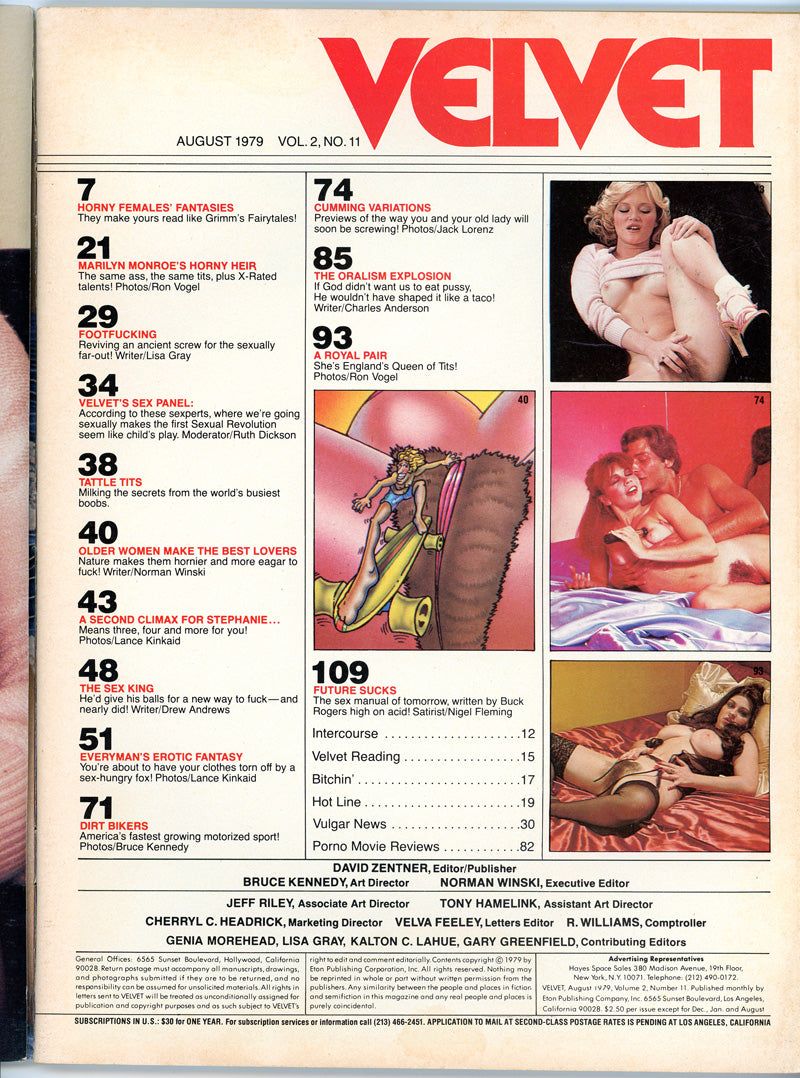 VELVET August 1979 magazine