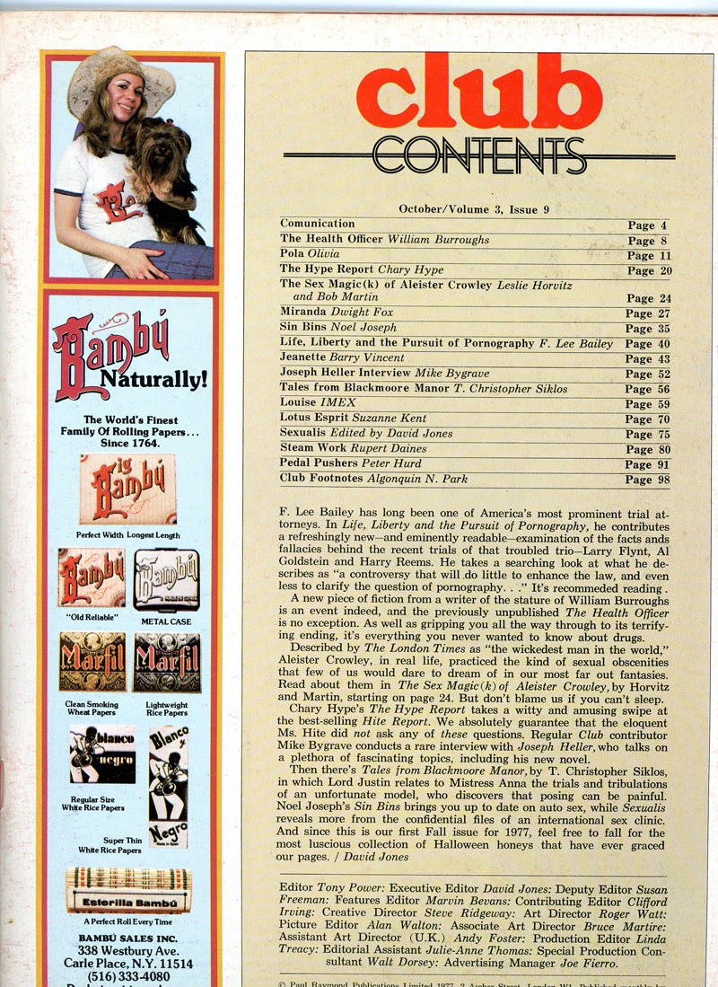 CLUB October 1977 magazine