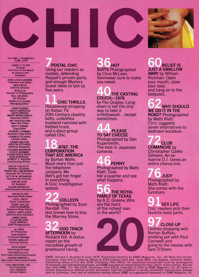 CHIC June 1978 magazine