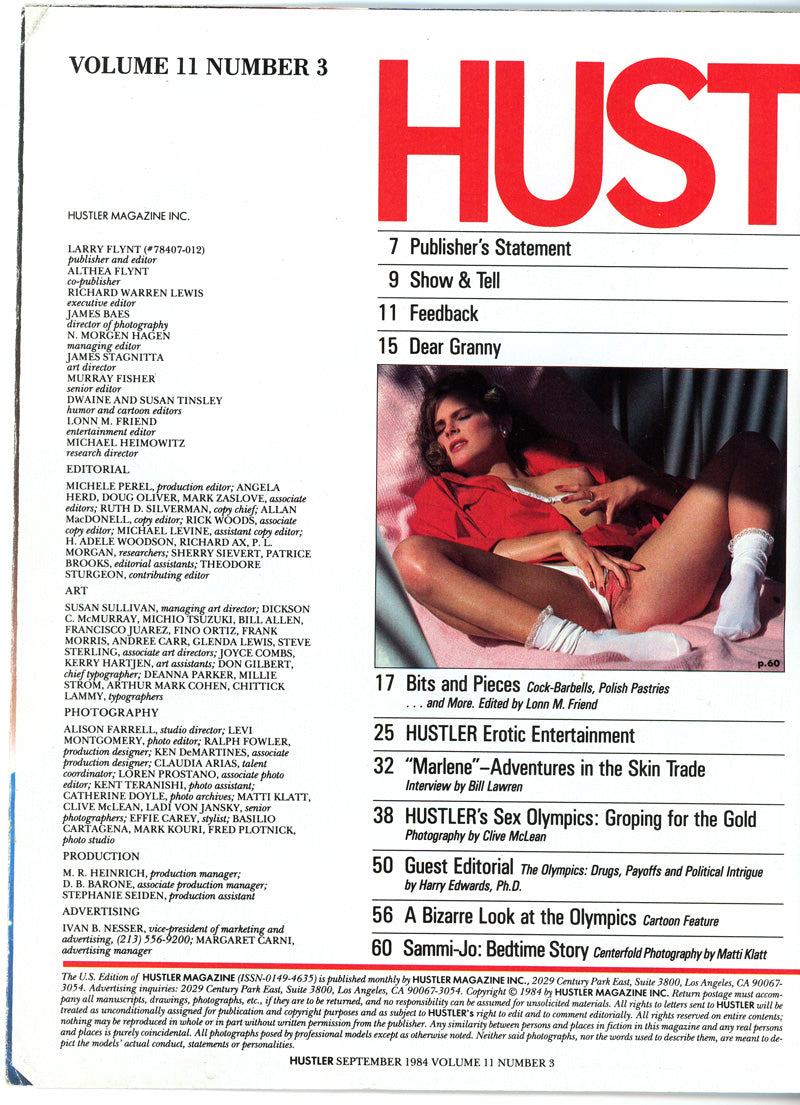 HUSTLER September 1984 magazine