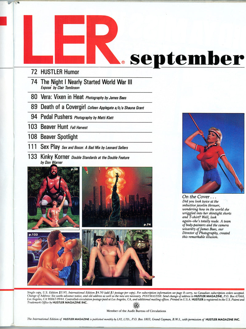 HUSTLER September 1984 magazine