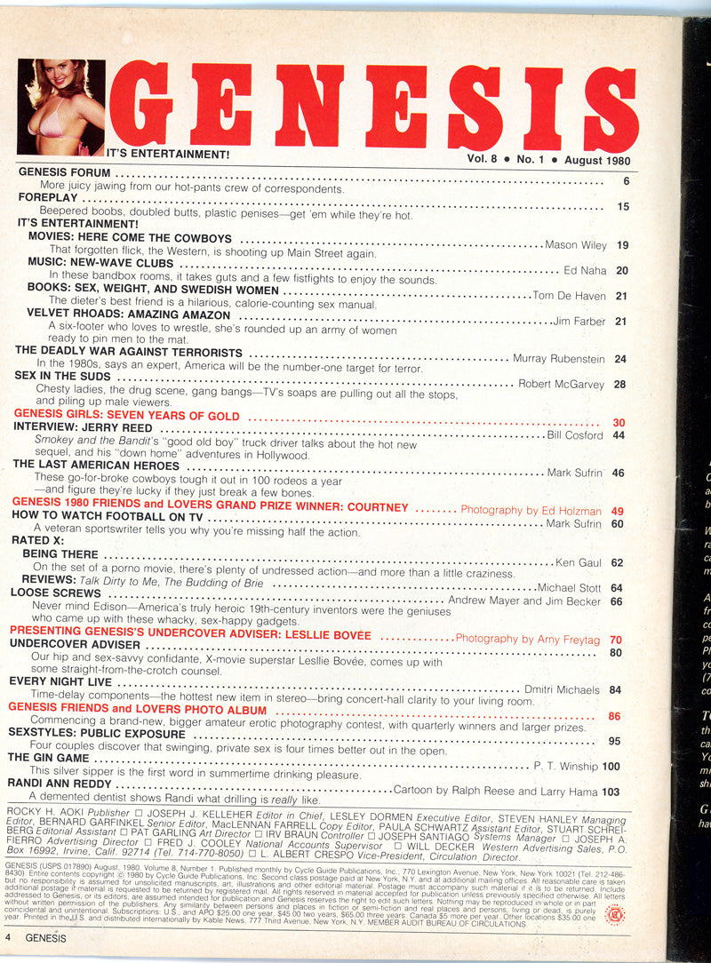 GENESIS August 1980 magazine