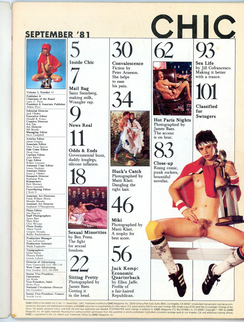 CHIC September 1981 magazine