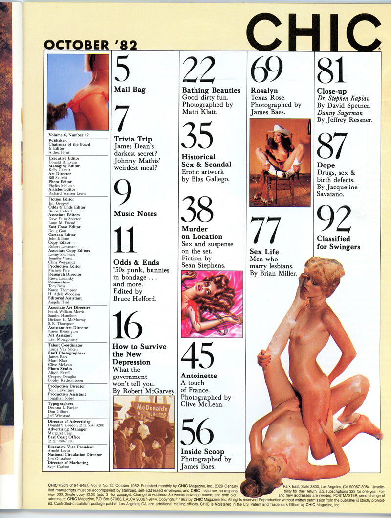 CHIC October 1982 magazine
