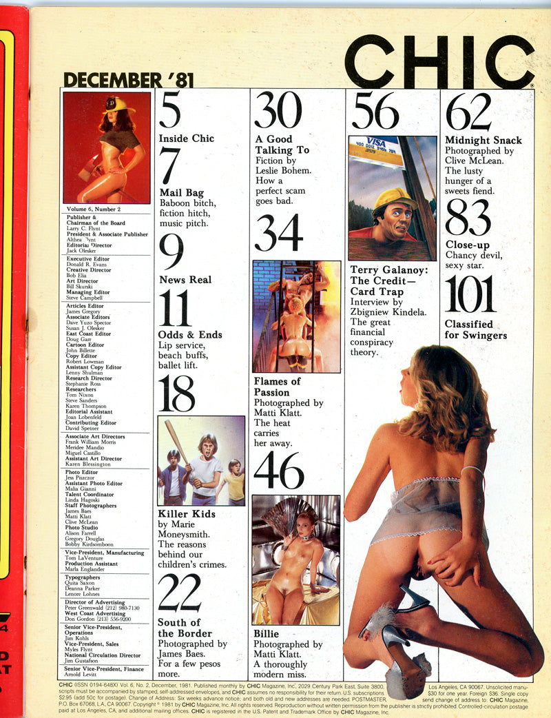CHIC December 1981 magazine