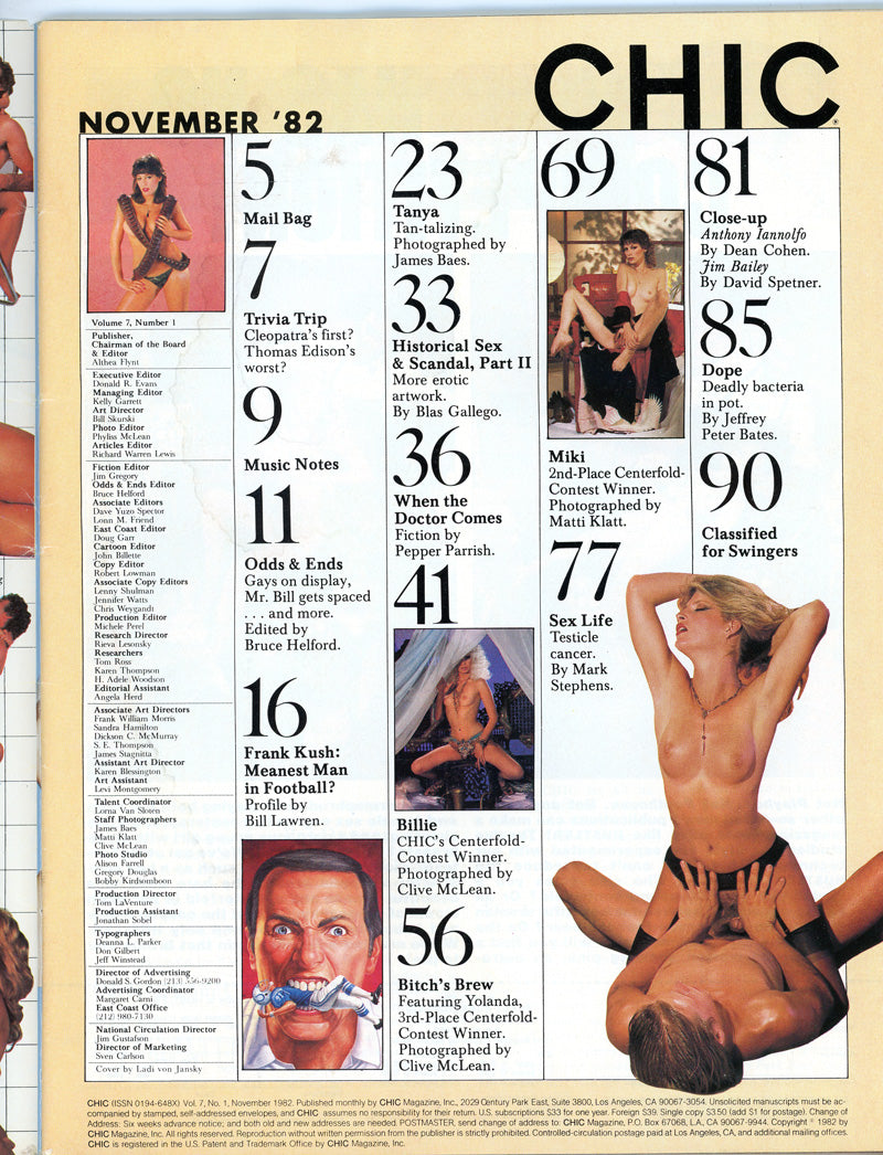 CHIC November 1982 magazine