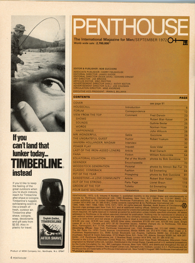 PENTHOUSE September 1972 magazine